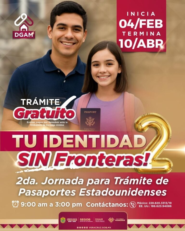 Gobierno de Veracruz realizará la 2ª Jornada de Trámite de Pasaporte Estadounidense